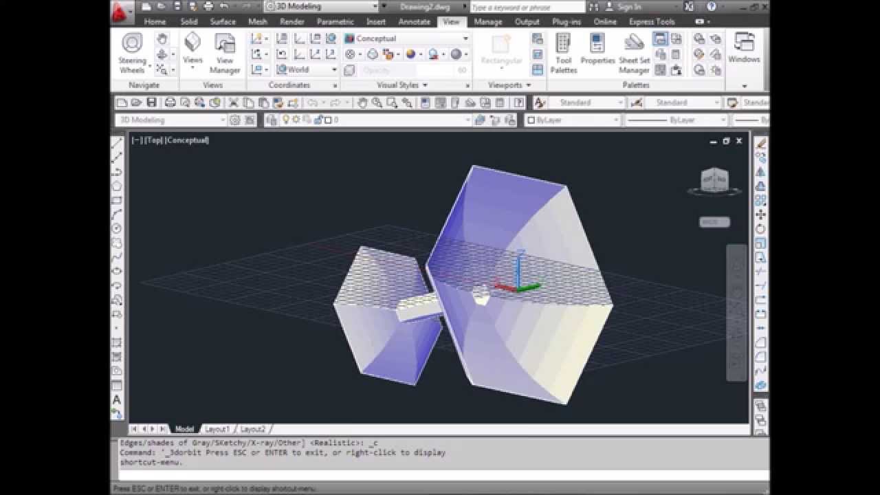 Autocad Tutorial How To Create 3D Ice Cream Glass