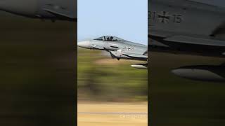 Afw2025 German Eurofighter Taking Off W Afterburners