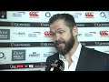 Andy Farrell reacts to Ireland's defeat to England.