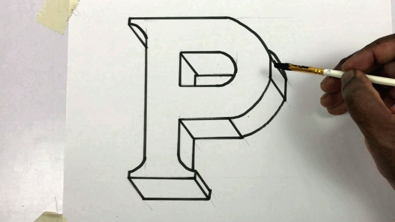 Draw letter P in 3D for assignment and project work | Alphabet P ...