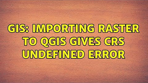 GIS: Importing raster to QGIS gives CRS undefined error