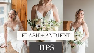 Combining on camera flash with ambient light