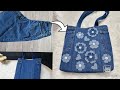 Jeans recycle bag tutorial  handbag from old jeans denim bag