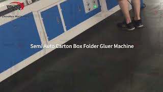 ZHENHU BZD Semi Auto Manual Operate Corrugated Cardboard Folder Gluer Machine