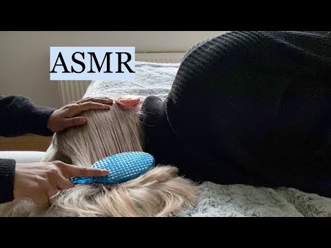 FRIEND TRIES ASMR 🤍 (gentle hair play, scalp massage/scratching, hair brushing, no talking)