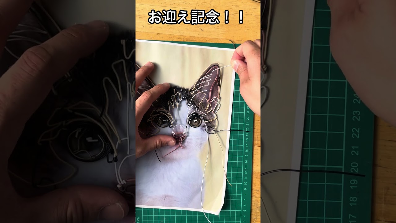 【子猫を表現するには？】お迎え記念ネコワイヤーアート❣️