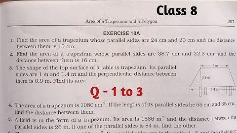 Area of trapezium and polygon Ex-18A Q-1 to 3 RS Agarwal Class 8 Math || Intr. and simple solution.