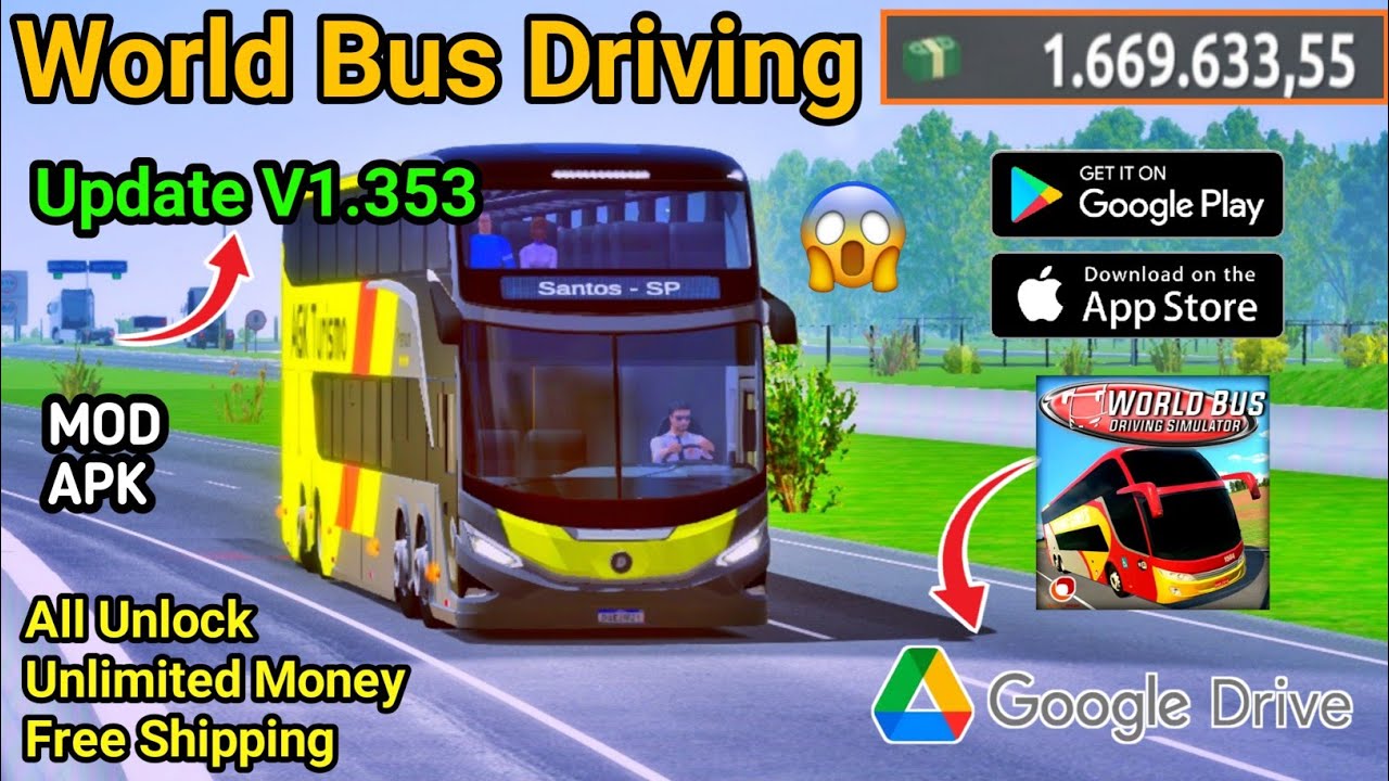 World Bus Driving Simulator v1.353 Apk Mod (Dinheiro Infinito/Desbloqueado)  - Apk Mod