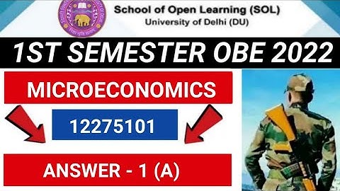DU SOL INTRODUCTORY MICROECONOMICS ANSWER - 1 (A) I UPC CODE - 12275101...