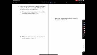 AP Calculus Notes 6.5 Fundamental Theorem of Calculus & Particle Motion Analytically (2 of 4)