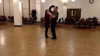 Tango under arm turn and reverse turn from open fan with reverse turn ending