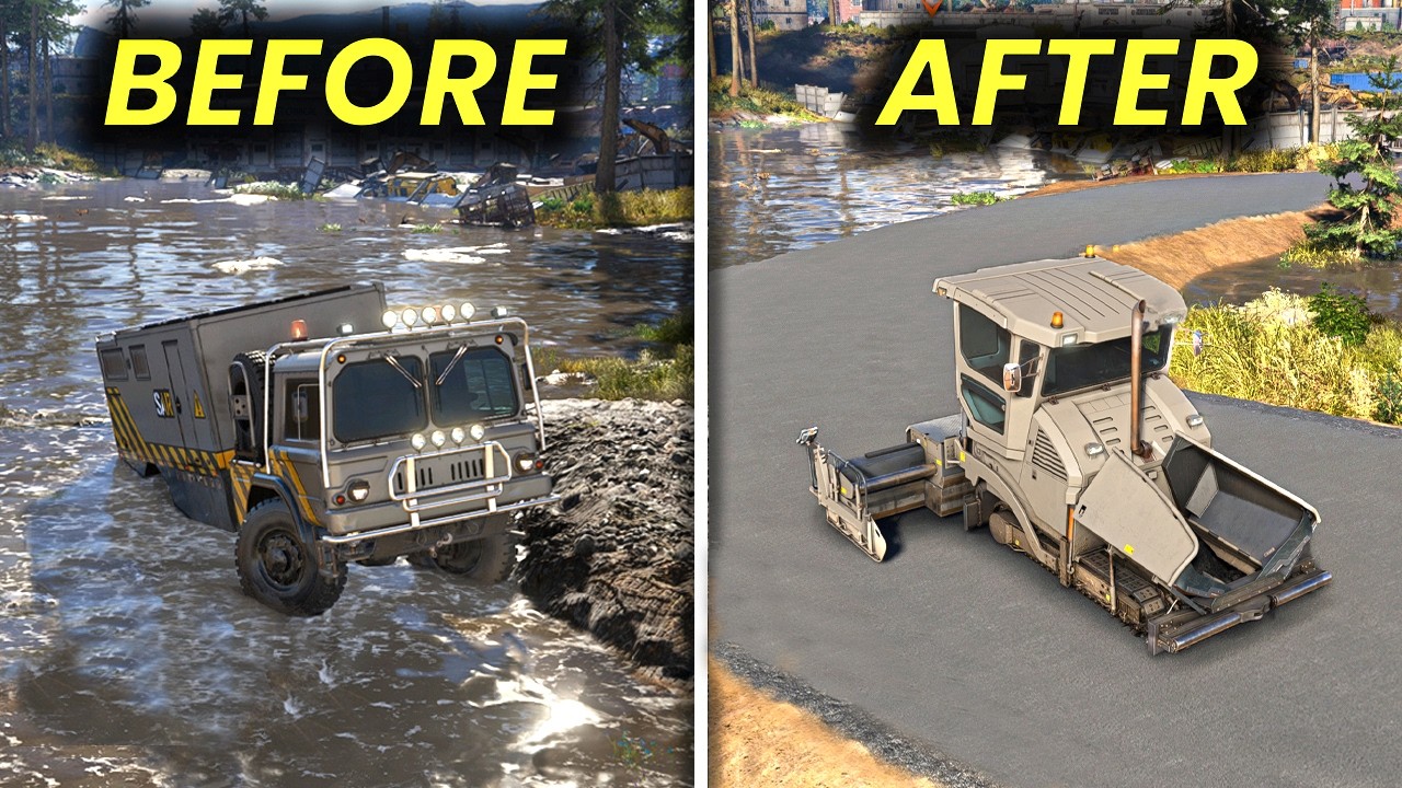 RoadCraft - Fixing a Water-Covered Road with a Friend | Multiplayer 4K Gameplay