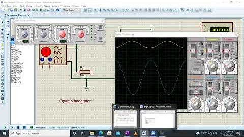 Frequency response simulation of Opamp Integrator using Proteus