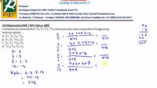 Pembahasan soal un 2008 matematika smp ...