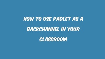 How to use Padlet as a Backchannel in your Classroom