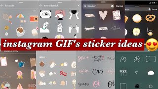 instagram's GIF sticker search ideas 2020