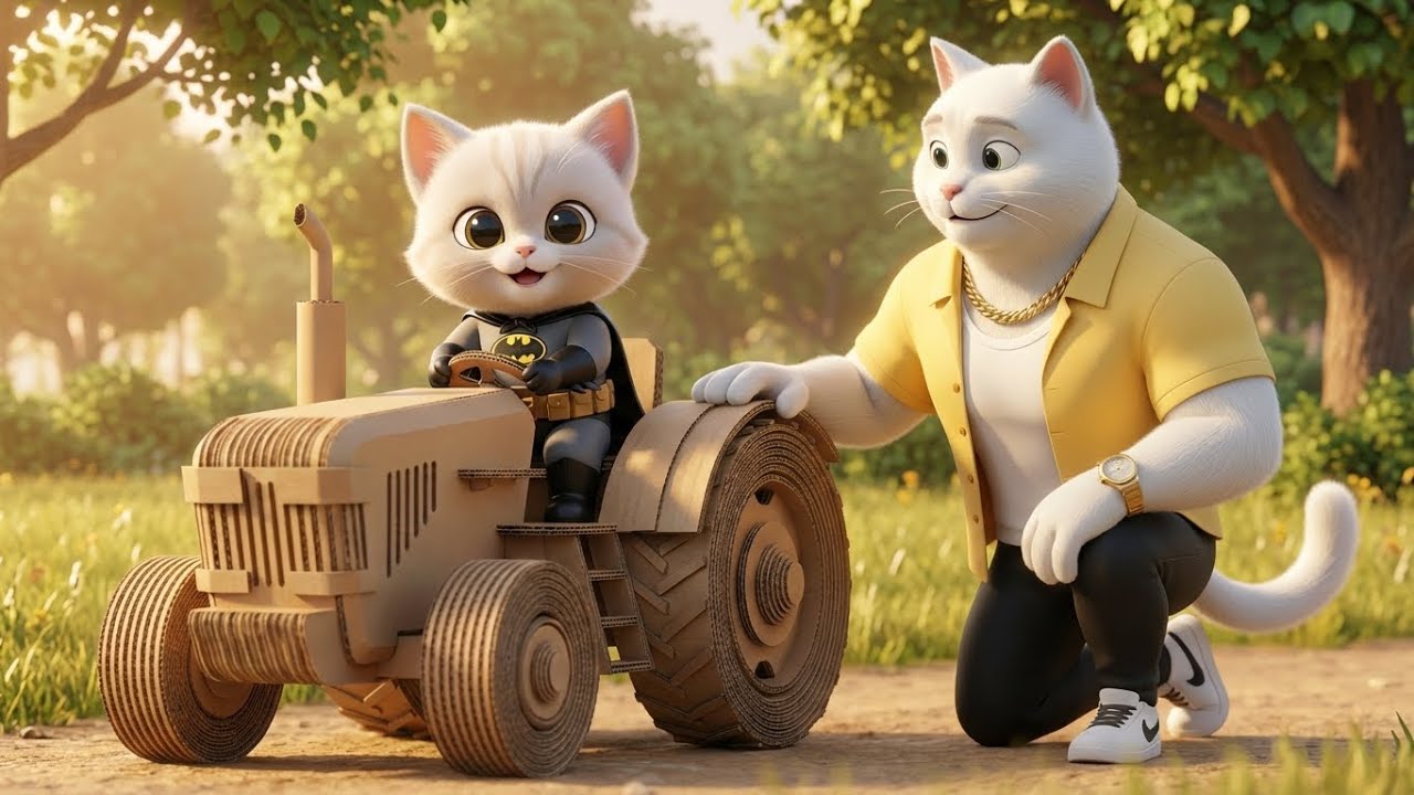 From Cardboard Toy to Giant Mecha: Kitten Teaches Mean Foxes a Lesson in Kindness | Ai Cat Story