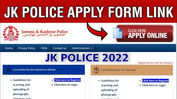JK Police Constable 2022 Apply Form Link : JK Police Border Battalions 2022 Apply Here All Details