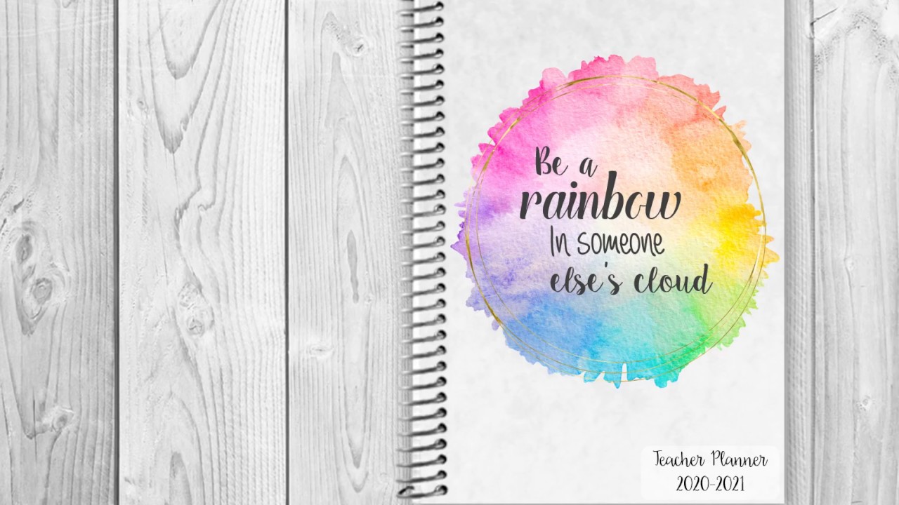 2020 2021 Teacher Planner 6 Period Vertical Rainbow YouTube