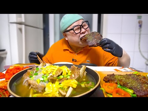 갈비탕은 제발 사드세요ㅜㅜ│팔뚝 우대갈비탕과 토마호크 개꿀조합 Tomahawk &amp;<strong>amp</strong>; Beef Bibs <strong>Soup</strong> Mukbang Eatingshow