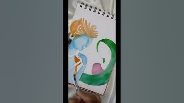 Radha krishna painting #radhakrishna #youtubeshorts #watercolorpainting #video #viral #ytshorts