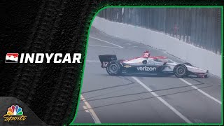Will Power crashes at turn 8 during IndyCar Series practice at Long Beach | Motorsports on NBC