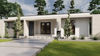 simple living /house design/15.4mx15.4m/3 bedrooms/model0153