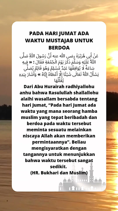 Pada hari Jumat ada waktu mustajab untuk berdoa #waktu #mustajab #doa #jumat #shorts #storyislami