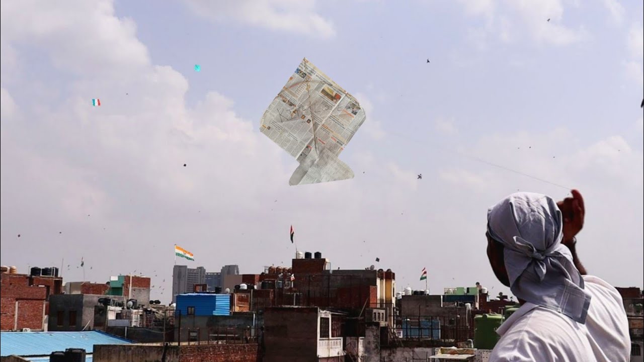 Kite fight kite fighting with Newspaper kite video Kite Kite