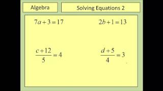 Solving Equations Part 2