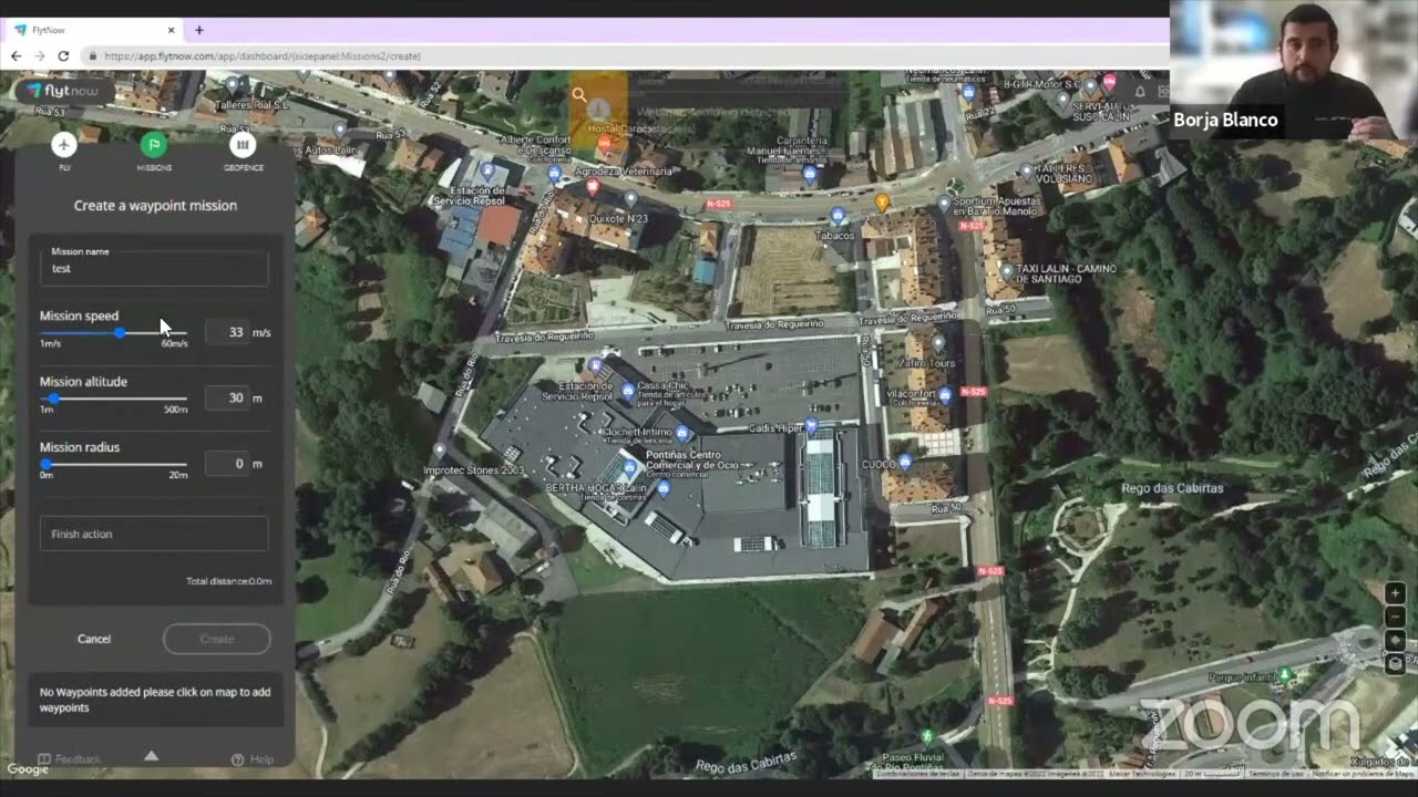 Demostración de una planificación de vuelo autónomo