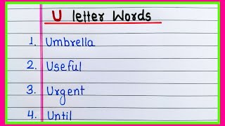 U letter words | U letter words 10 | English Words Wealth