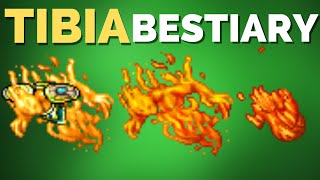 TIBIA BESTIARY Fire Elemental, Hellfire Fighter, Massive Fire Elemental - Edron Inquisition