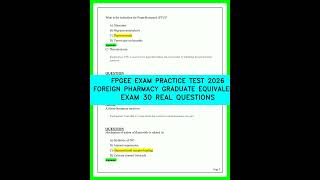 Pass the 2026 FPGEE: 30 Real Practice Questions and Answers for Foreign Pharmacists