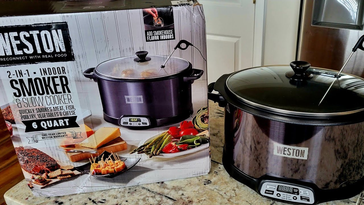 Weston 6qt 2in1 Indoor Smoker & Slow Cooker Combo First Look & Cook Cold  Smoke 