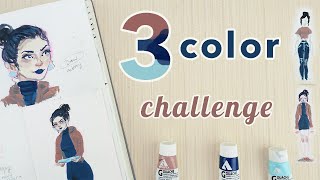 The 3 Color Challenge! || Design a Character With Me! Using Holbein Acryla Gouache