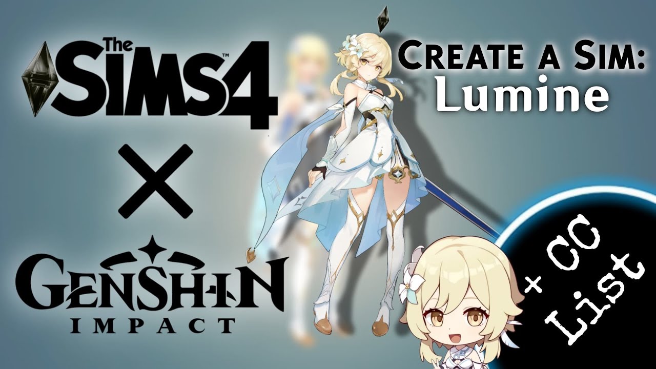The Sims 4 X Genshin Impact Create a Sim Lumine + CC list 1