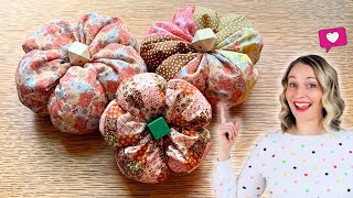Easy DIY Fabric Pumpkins to Sew (3 Sizes!) Plus a Patchwork Pumpkin Version!