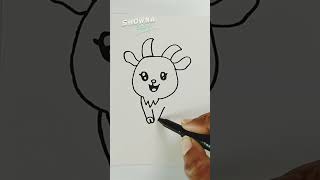 How to Draw a Cute Cartoon Goat | Easy Drawing | #shorts