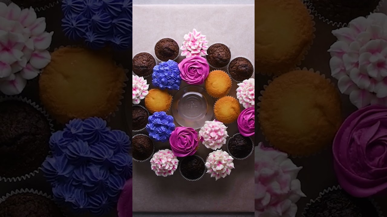 Beautiful flower cupcake bouquet