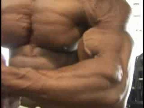 Bodybuilding - Greg Davis poses pecs, biceps