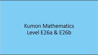 Kumon Mathematics E26a