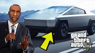 Elon Musk Cj Yeni̇ Süper Araci Cybertruck I Deni̇yor Gta 5 Mod