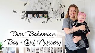 Beautiful Boy and Girl Bohemian Nursery Room Tour [2 under 2 Room Sharing]