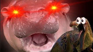 หมูเด้ง Moo Deng Hippo vs Suchomimus Epic Fight | Jurassic World Chaos Theory