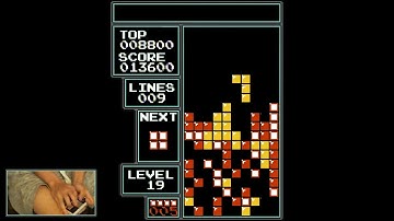Clearing 19-5 (B-Type) on NES Tetris