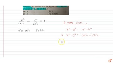 The number of points from where a pair of perpendiculartangents can be drawn to the hyperbola,