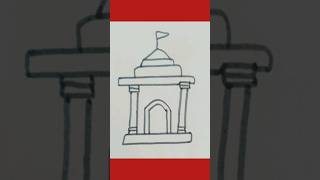 How to draw Temple easy || Easy Temple Drawing #ytshorts #drawing #shorts