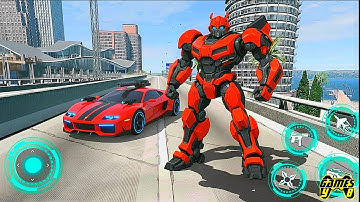 Robot Justice War: Red Hornet Car Jet Transformers Game 2025 7 - Android Gameplay