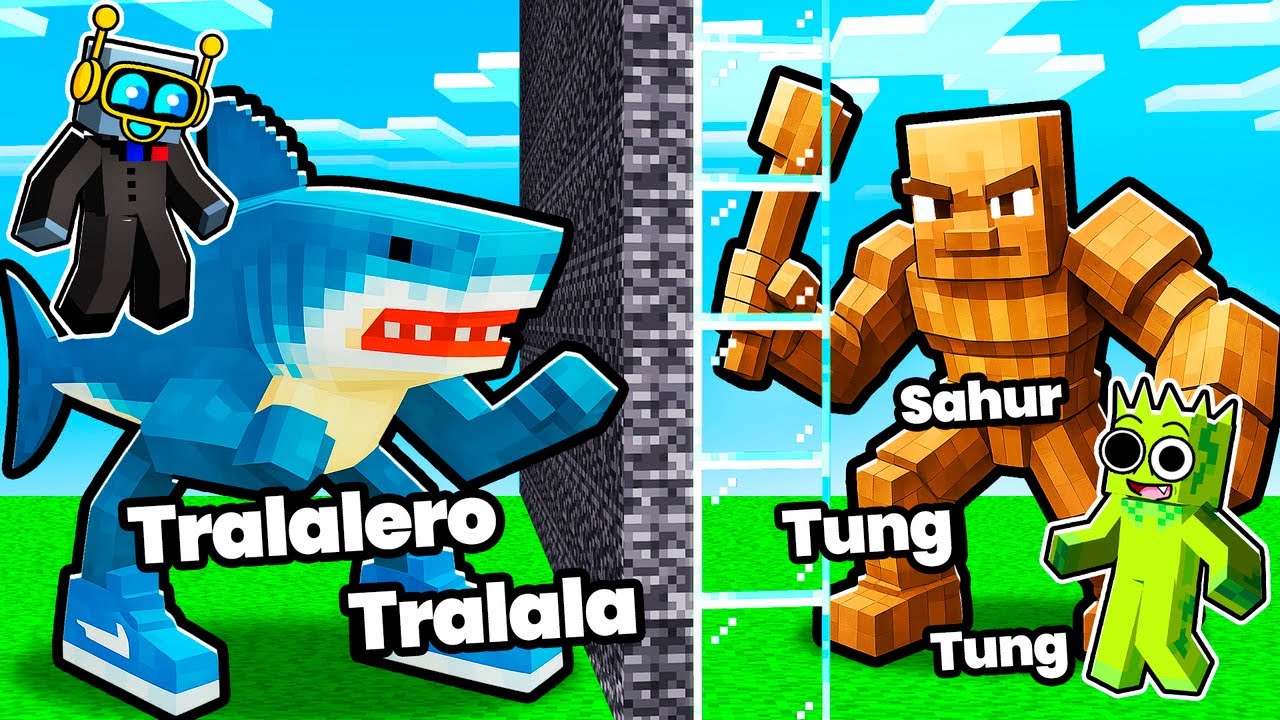 Hice TRAMPA con ITALIAN BRAINROTS en BATALLA de MOBS en MINECRAFT!